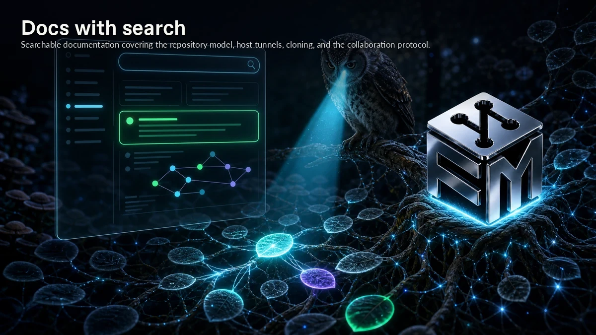 Abstract ForkMesh artwork for Docs with search