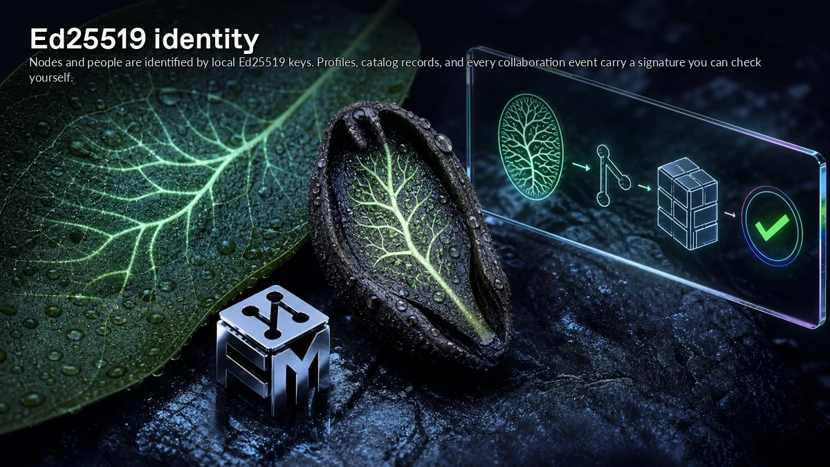 Abstract ForkMesh artwork for Ed25519 identity