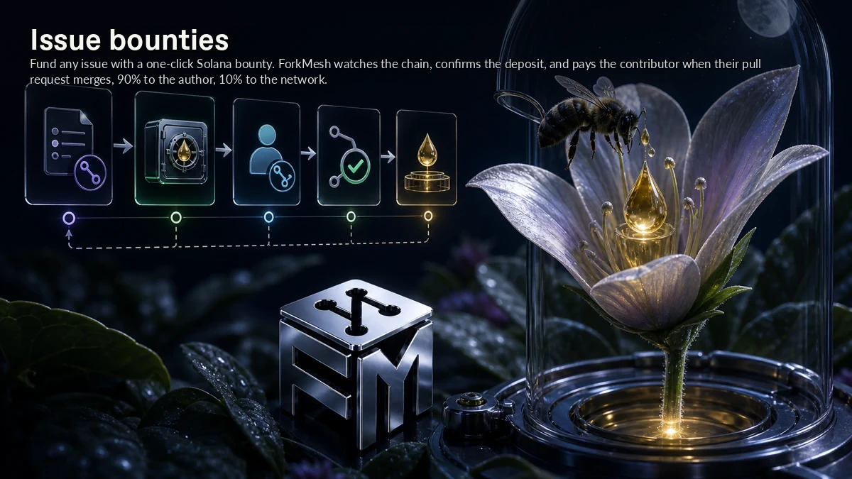 Abstract ForkMesh artwork for Issue bounties