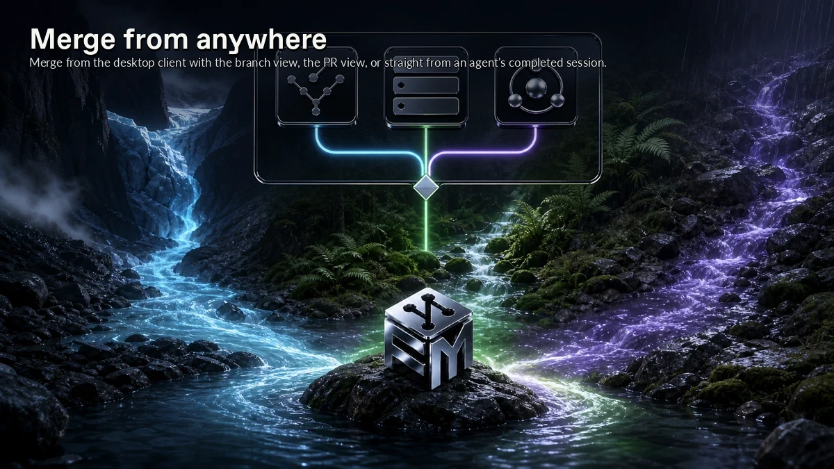 Abstract ForkMesh artwork for Merge from anywhere
