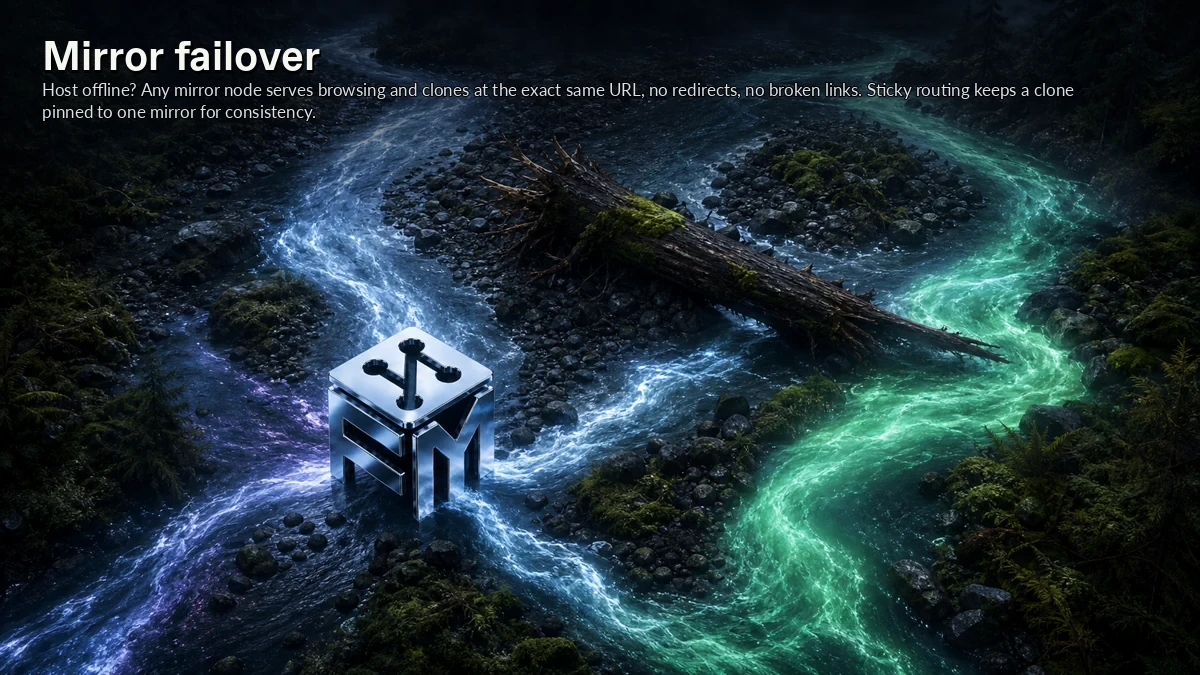 Abstract ForkMesh artwork for Mirror failover