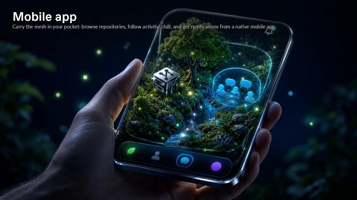 Abstract ForkMesh artwork for Mobile app