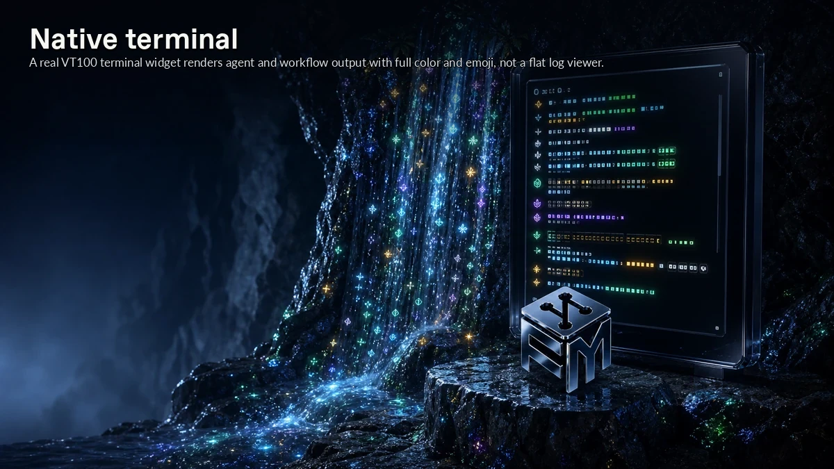 Abstract ForkMesh artwork for Native terminal