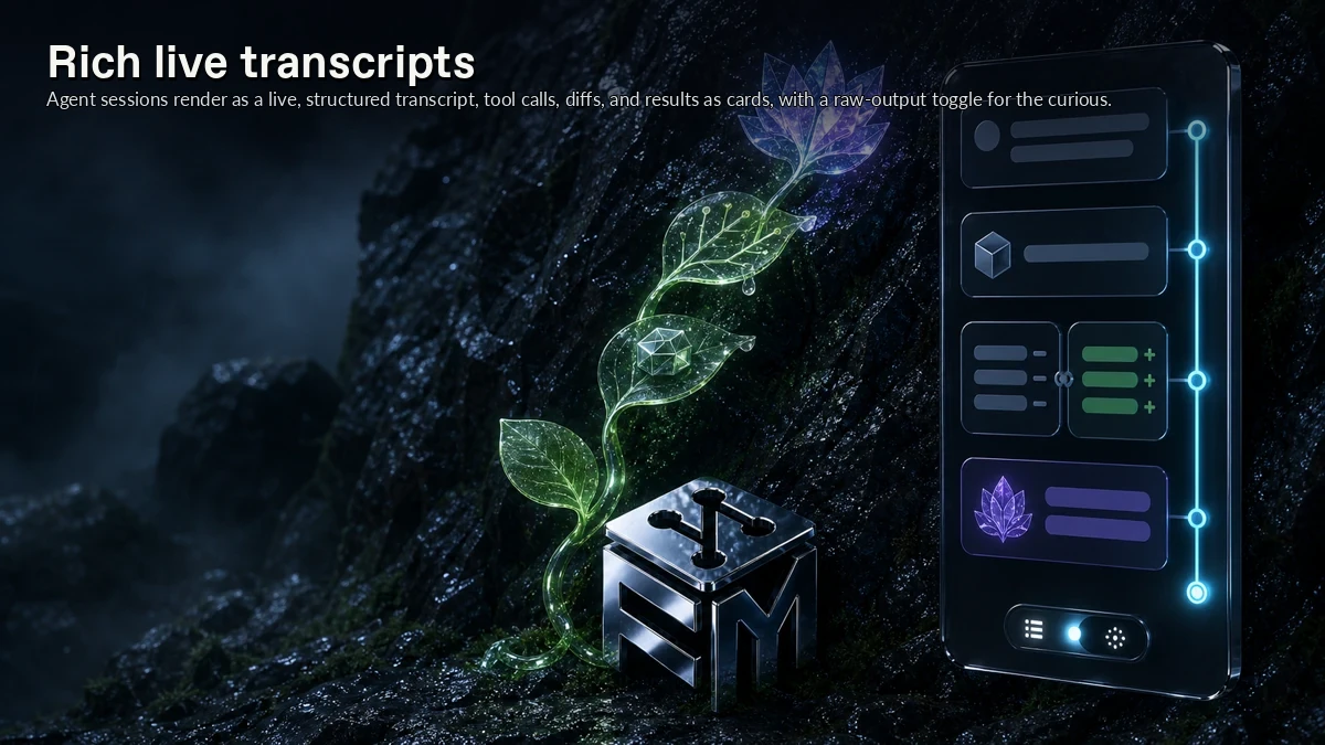 Abstract ForkMesh artwork for Rich live transcripts