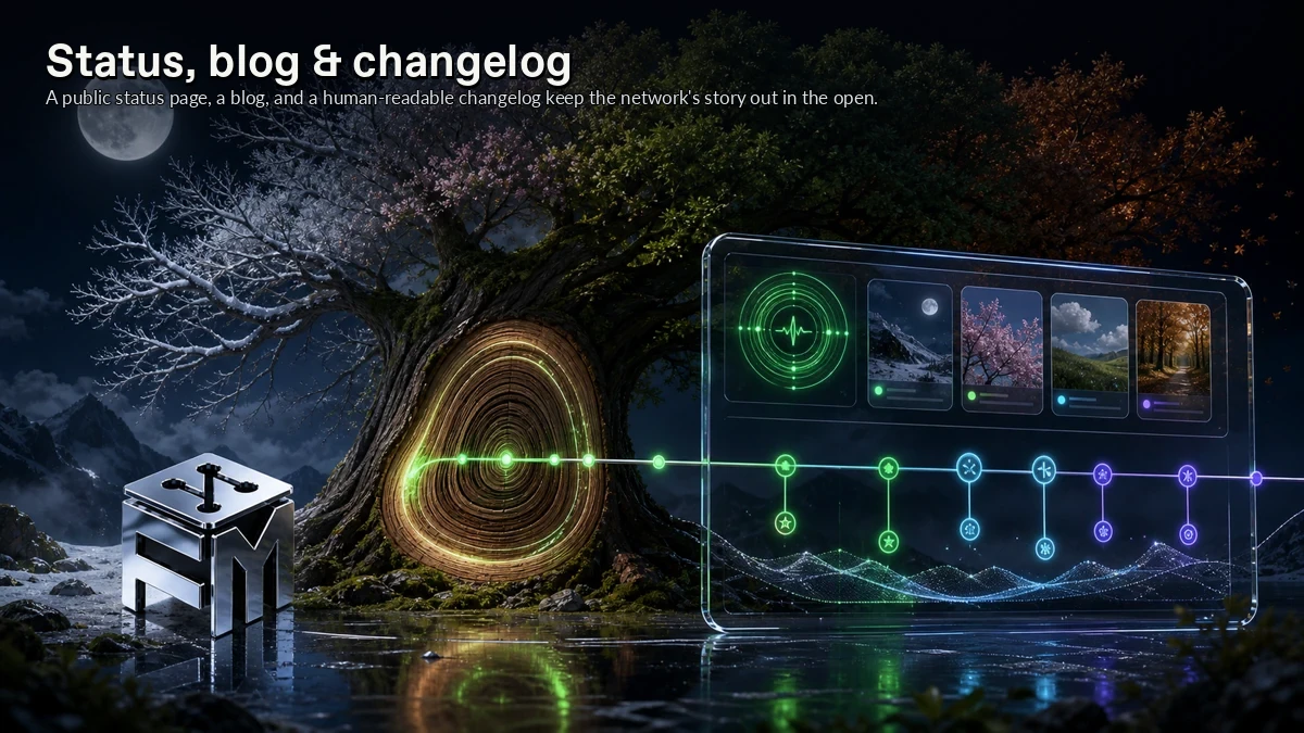 Abstract ForkMesh artwork for Status, blog & changelog